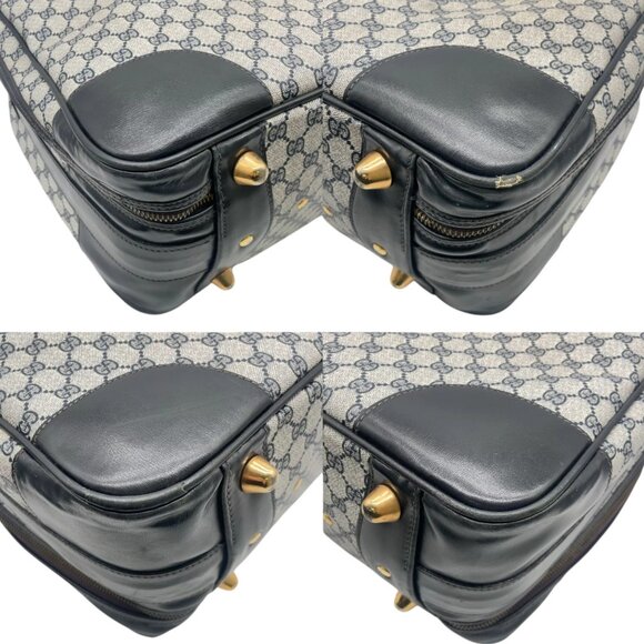 304299BG (EH) Gucci Carry Case Sherry Line Navy Blue PVC - Picture 10 of 13